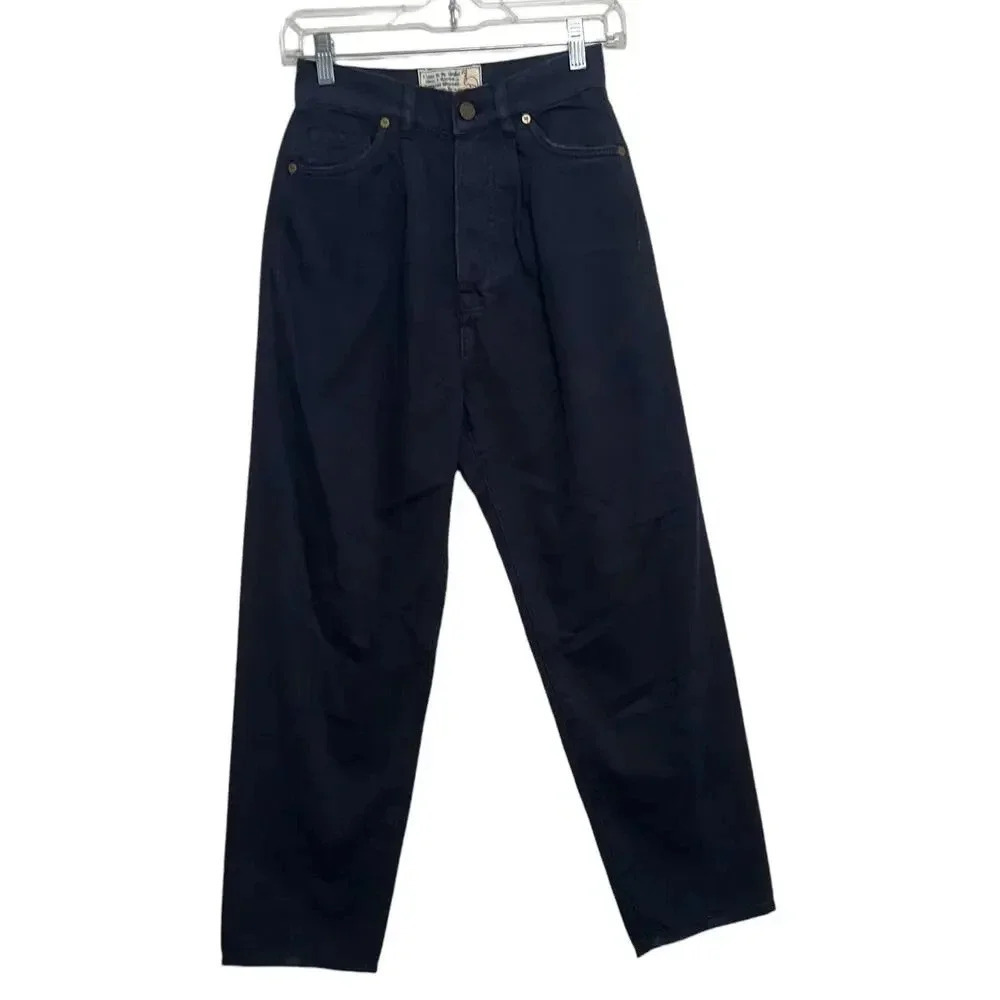Sandrine Rose NWT’s high waisted wide leg crop navy blue jeans. Size 24